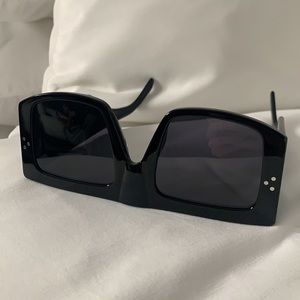 CELINE Oversized Shield Flat-top Sunglasses